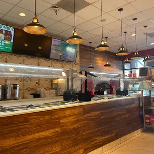 The buffet bar.