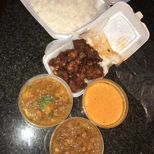 a variety of food items