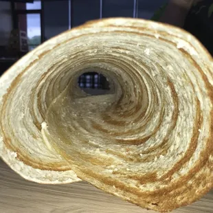 the inside of a croissant
