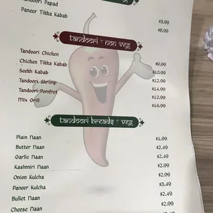 sushi and sashimi, menu