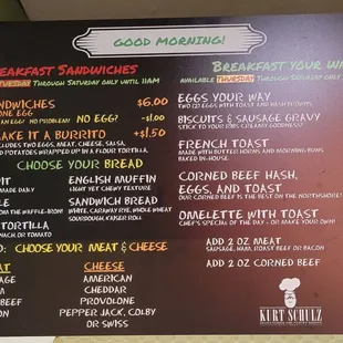 New menu board as of 6/14/2023