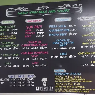 New menu board as of 6/14/2023