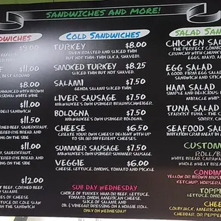 New menu board as of 6/14/2023