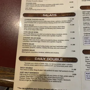 Jul y 2023 menu