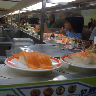 interior, sushi and sashimi