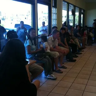 Don't expect to have a seat while you're waiting.