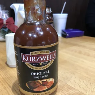 a bottle of original bbq sauce