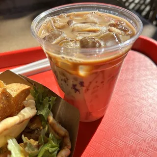 Coconut-flavored Iced Coffee with Amarula Cream Liqueur