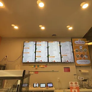 Additional items on the wall menu