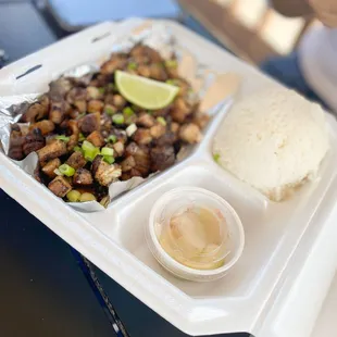 a tray of food