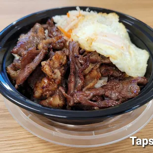 Tapsilog (Tapa (cured beef) with garlic fried rice and egg) $7.99