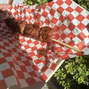 Raw BBQ Pork Skewer
