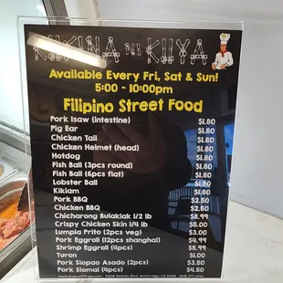 Menu as of 03/03/2024