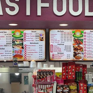 a fast food menu