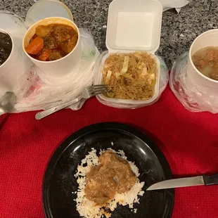 a variety of food items