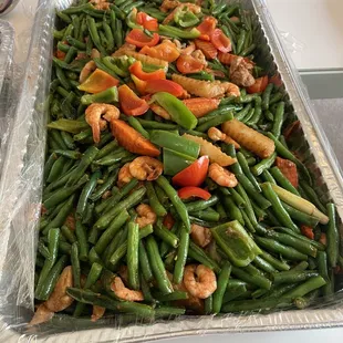 Shrimp and green beans