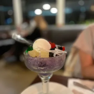 a dessert in a glass