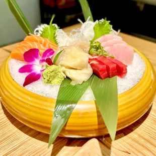 Salmon Sashimi (3 Pieces) Scallop Sashimi (3 Pieces) Tuna Sashimi (3 Pieces) Yellowtail Sashimi (3 Pieces)