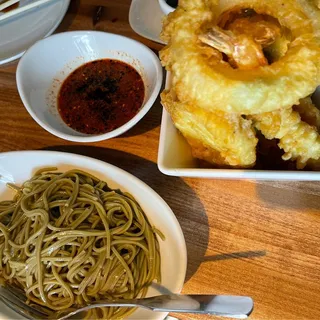 Green Tea Soba with Tempura
