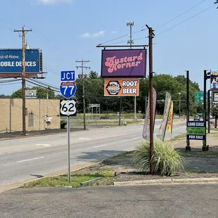 a street corner with several signs