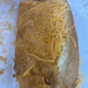 This is a coney with cheese.