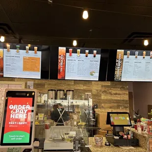 the menus of a fast food restaurant