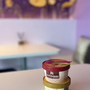 durian handmade ice cream, lychee handmade ice cream