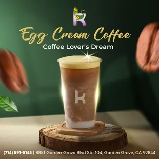 Special Creamy Egg Coffee
Egg Cream Coffee is a rich Vietnamese specialty made from pure, strong drip coffee and delicious egg yolk withou