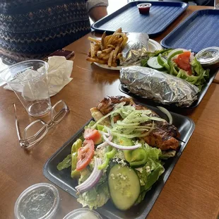Israeli Kebab, Gyro Plate with Greek Salad, Supreme Combo with fries