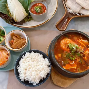 seafood soondubu &amp; banchan