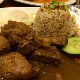 Chicken and Pork Adobo over Rice