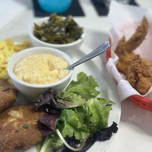 Bad &amp; Bougie on the menu.  Collard Greens Cheese Grits 2 Eggs