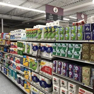 shelves of toilet paper and toilet paper