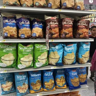 a variety of chips on display