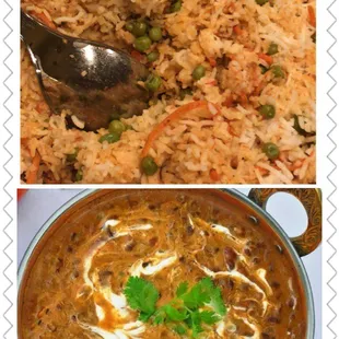 Veg pulao and Dal makhani
