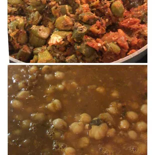 Chole and bhindi masala