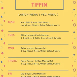 Veg menu! Only$8 (including Rice and Rotis)