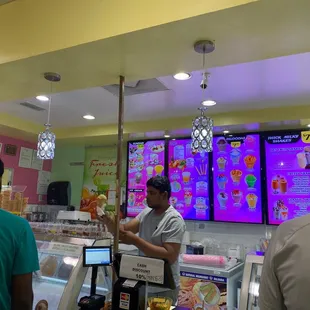 a man ordering ice cream