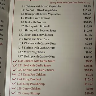 menu