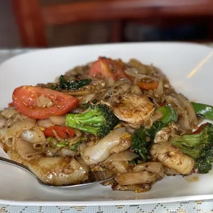 Drunken Noodles with shrimp