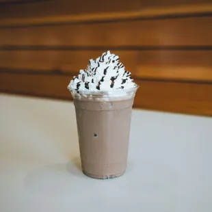 Chocolate Milkshake Topped With Chocolate Drizzle