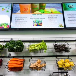 a variety of fruits and vegetables