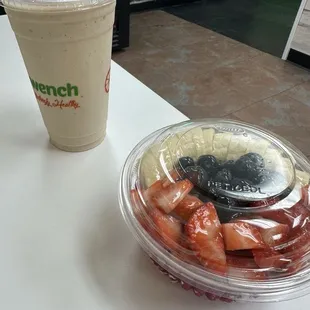 Berry Delicious Bowl and Protein shake