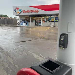 a gas station with a gas pump