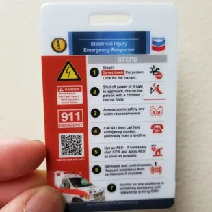 Plastic safety cards!