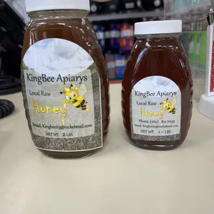two jars of honey