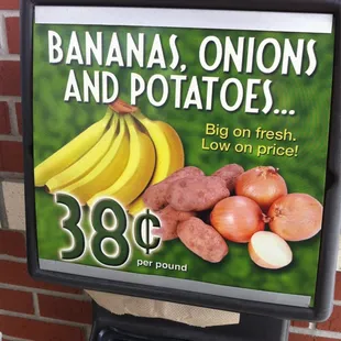 I guess my review hit a soft spot about there junk food! Now they have potatoes, onions &amp; bananas. Good job!