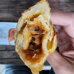 Spicy queso beef roll
