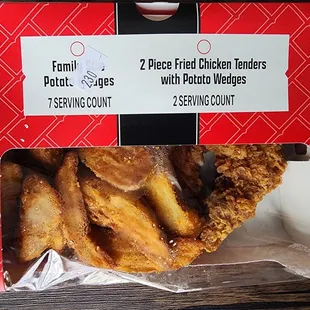Chicken tenders with potato wedges