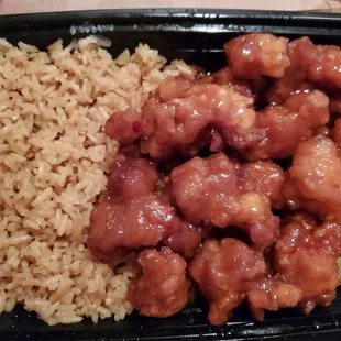 General Tso with plain fried rice